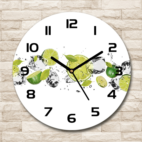 Ronde glas klok Kalk en water