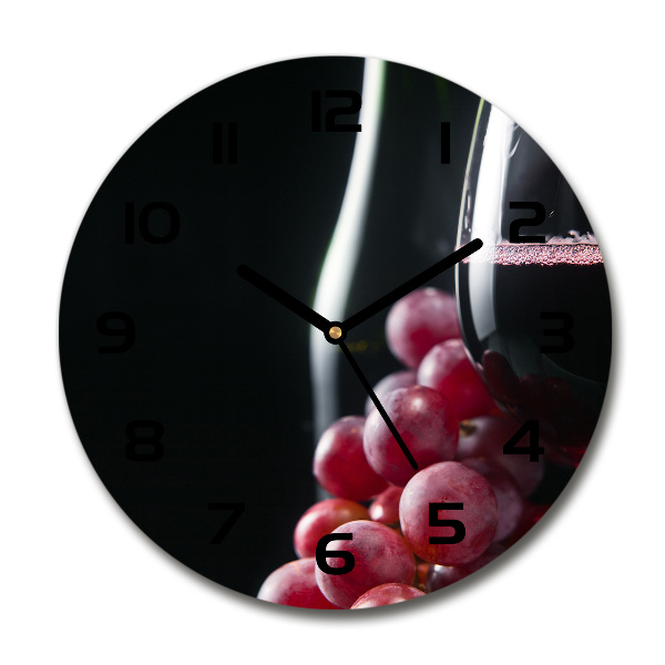 Ronde glas klok Druiven en wijn