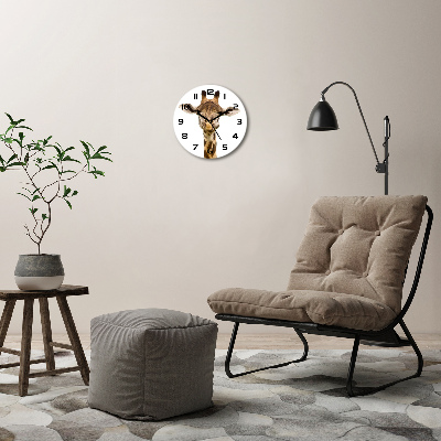 Ronde glazen klok Giraffe