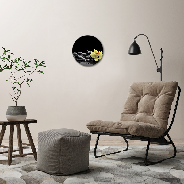 Ronde glazen klok Orchidee