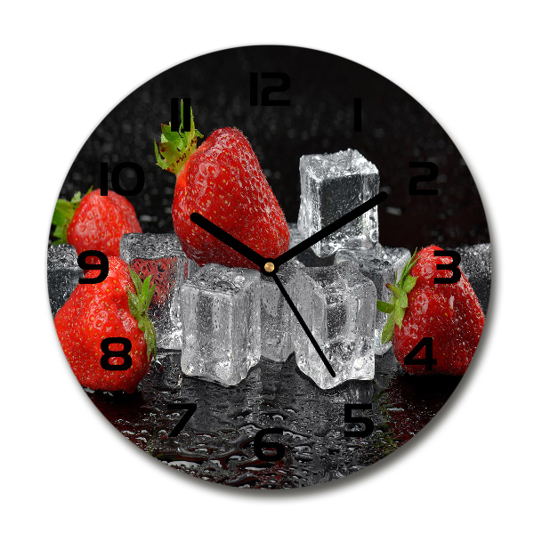 Ronde glas klok Aardbeien met ijs