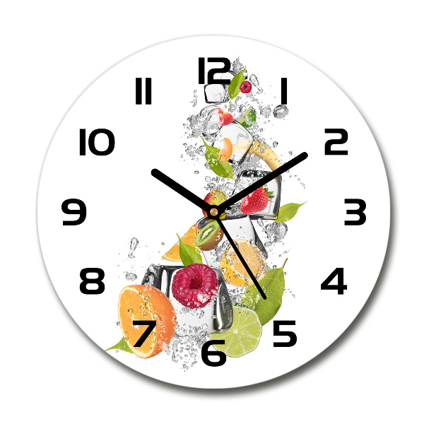 Ronde glazen wandklok Fruit met ijs
