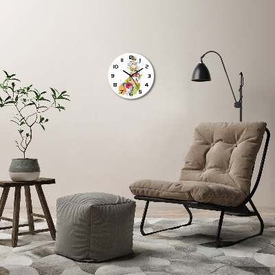 Ronde glazen wandklok Fruit met ijs