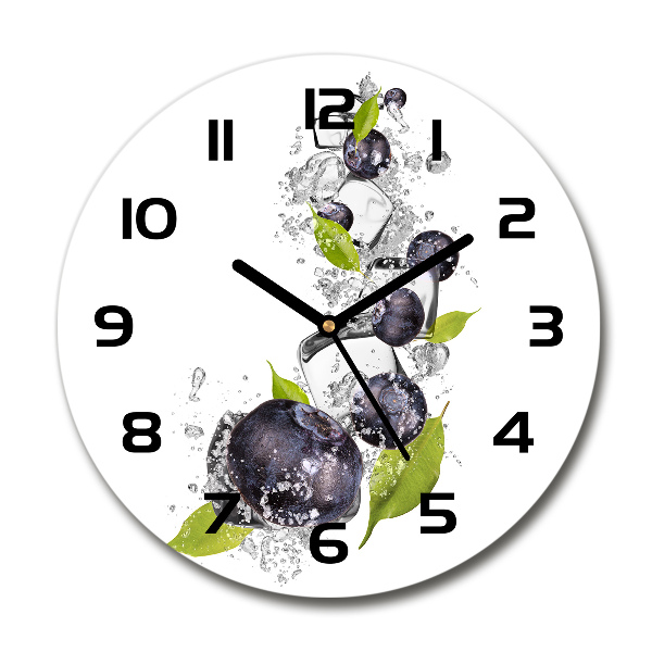 Ronde glas klok Bessen met ijs