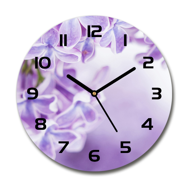 Ronde glas klok Seringbloemen