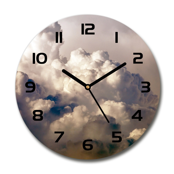 Ronde glazen klok Wolken aan de hemel
