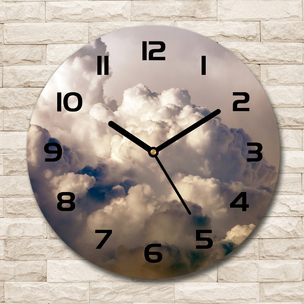Ronde glazen klok Wolken aan de hemel
