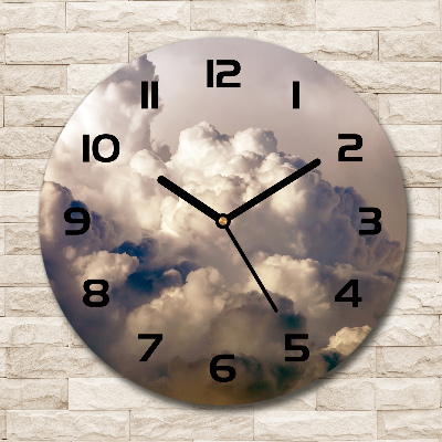 Ronde glazen klok Wolken aan de hemel