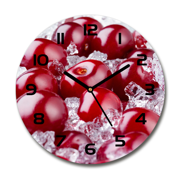 Ronde glas klok Bevroren kers