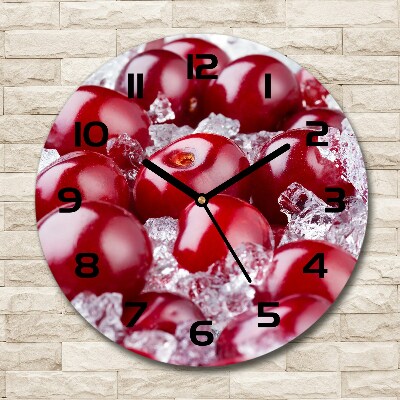 Ronde glas klok Bevroren kers