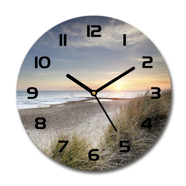 Ronde glas klok Zonsondergang en duinen