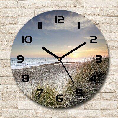 Ronde glas klok Zonsondergang en duinen