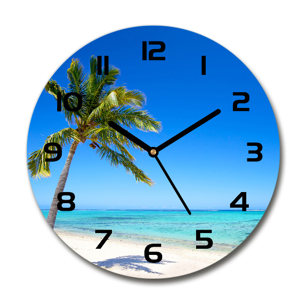 Ronde glazen klok Tropisch strand