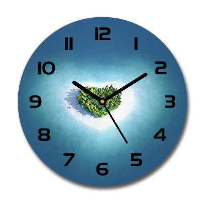 Ronde glazen klok Hartvormig eiland