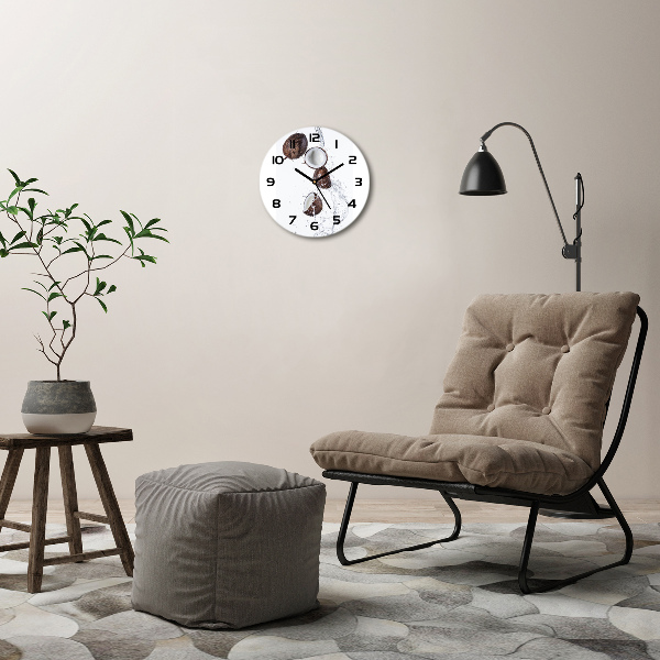 Ronde glas klok Kokosnoot met water