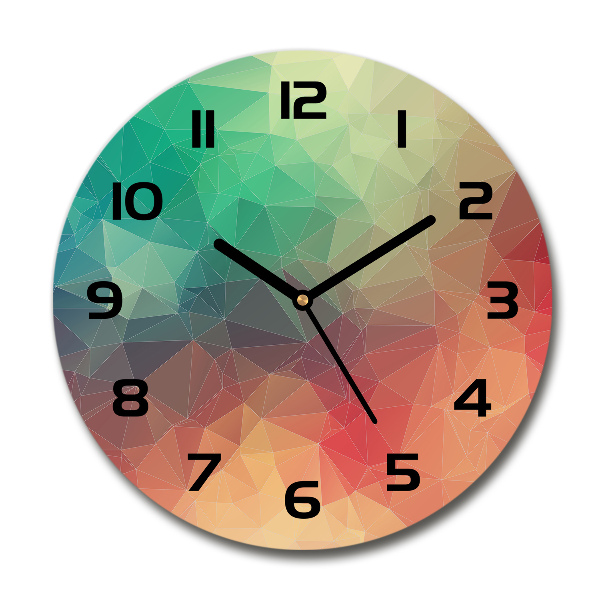 Ronde glazen wandklok Geometrische achtergrond