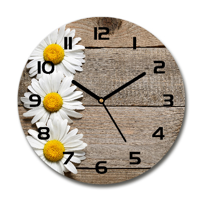 Ronde glas klok Madeliefjeshout