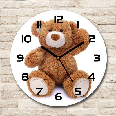 Ronde glazen klok Teddybeer