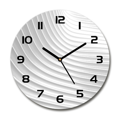 Ronde glazen klok Abstracte lijnen