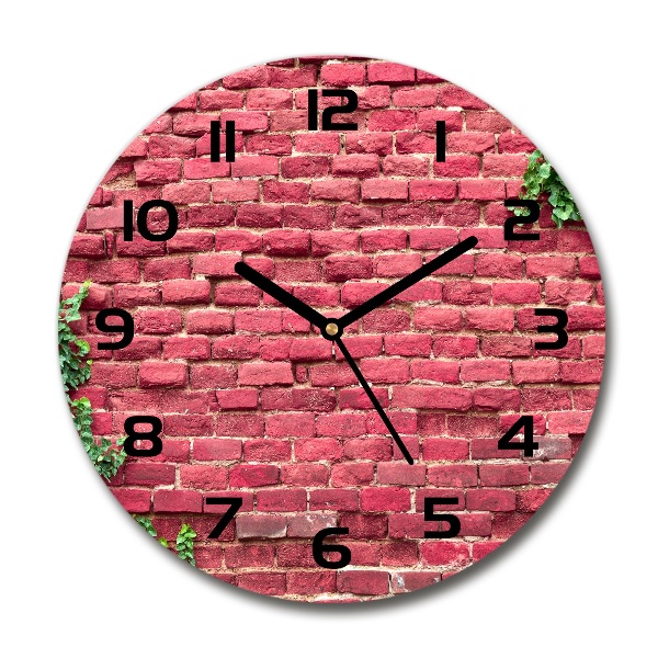 Ronde glas klok Bakstenen muur
