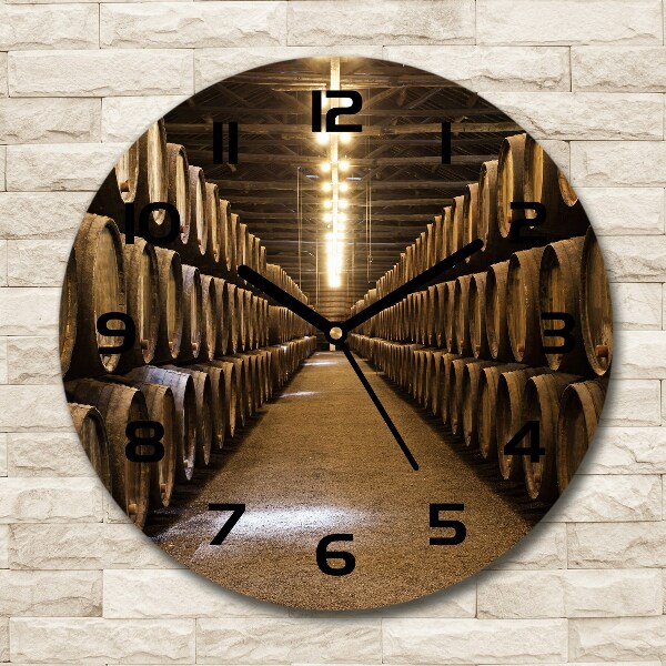 Ronde glas klok Wijnhuis van Porto