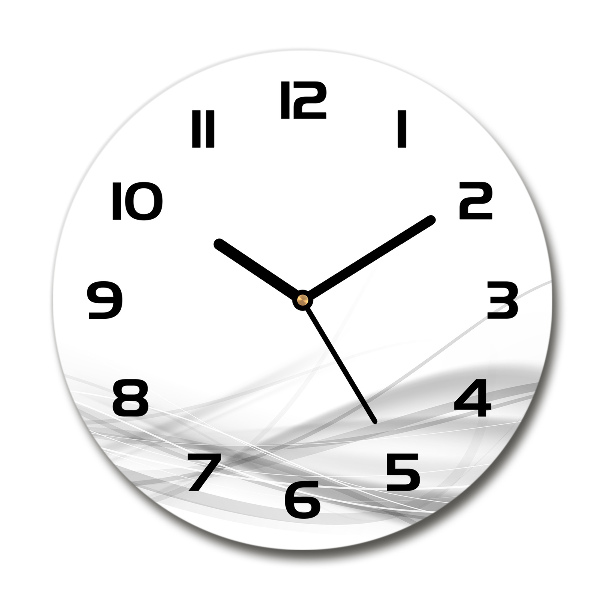 Ronde glazen wandklok Abstracte golven