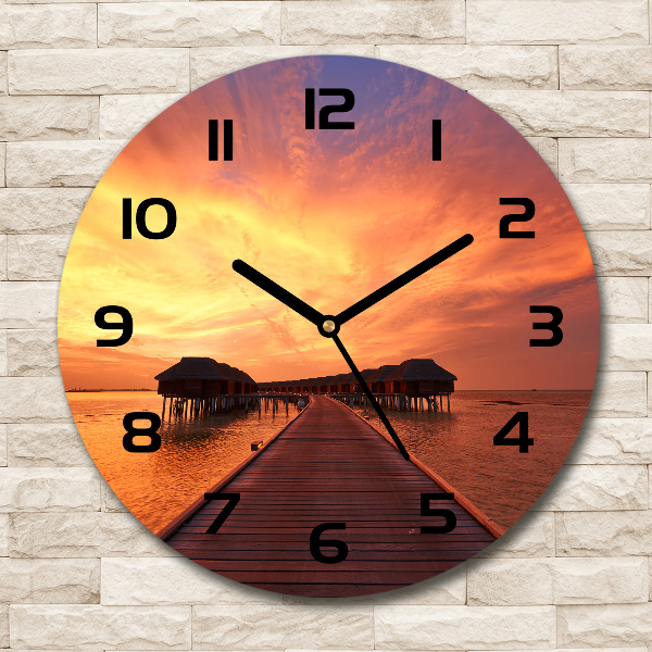 Ronde glas klok Bungalows op de Malediven