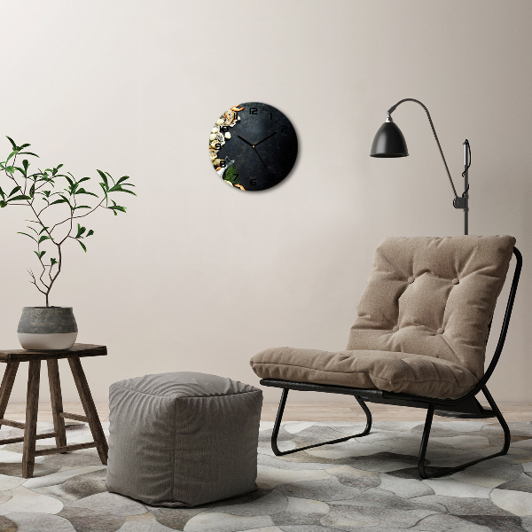 Ronde glazen klok Zeevruchten