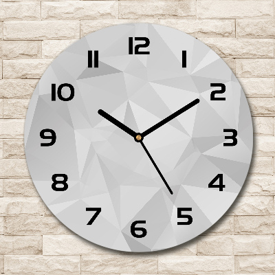 Ronde glas klok Abstracte driehoeken