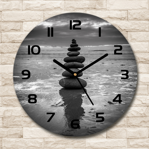 Ronde glazen klok Evenwichtsstenen