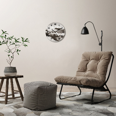 Ronde glas klok Wolken vanuit vogelperspectief