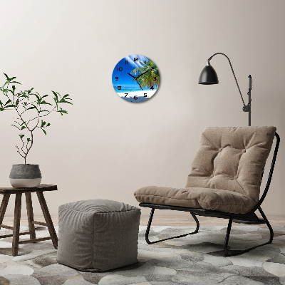 Ronde glazen klok Tropisch strand