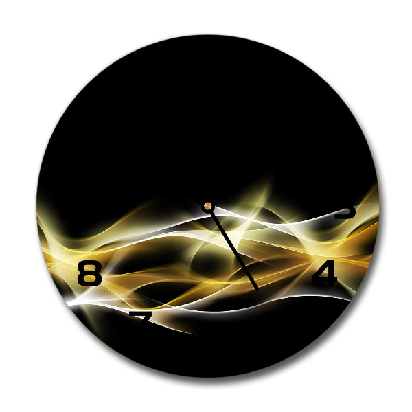 Ronde glazen wandklok Abstractie van licht