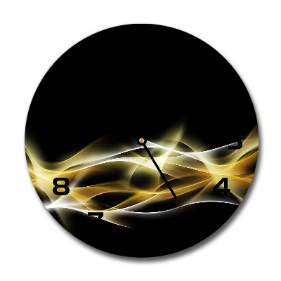 Ronde glazen wandklok Abstractie van licht