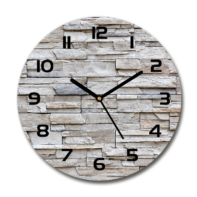 Ronde glas klok Stenen muur