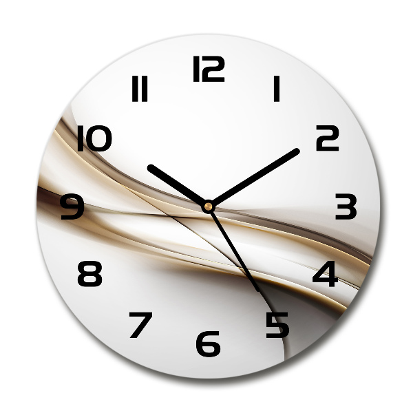 Ronde glazen klok Bruine golf