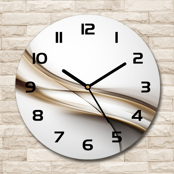 Ronde glazen klok Bruine golf