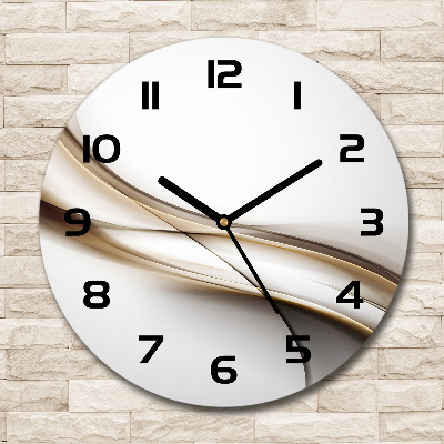 Ronde glazen klok Bruine golf