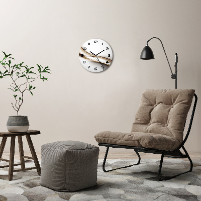 Ronde glazen klok Bruine golf