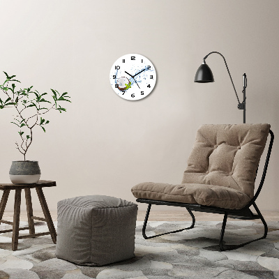 Ronde glas klok Kokosnoot en water