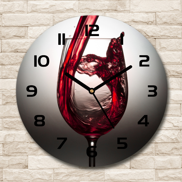 Ronde glas klok Rode wijn