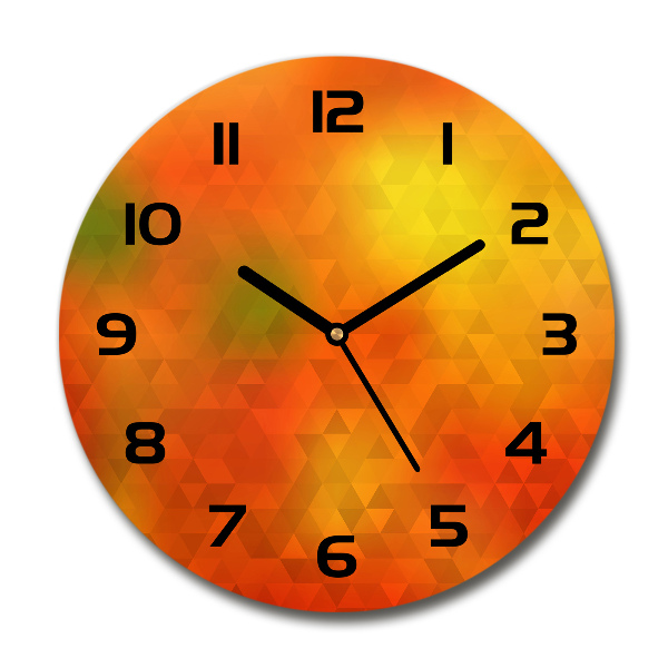 Ronde glas klok Abstracte driehoeken
