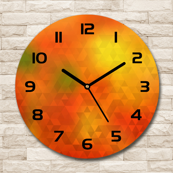 Ronde glas klok Abstracte driehoeken
