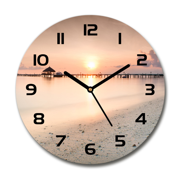 Ronde glas klok Strand van de Malediven