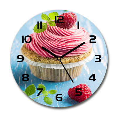 Ronde glas klok Frambozen cupcake