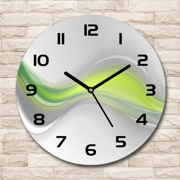 Ronde glazen klok Abstracte golven