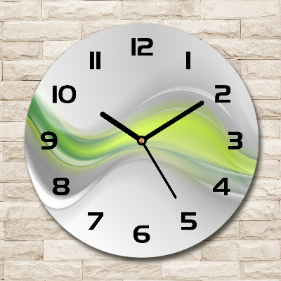 Ronde glazen klok Abstracte golven