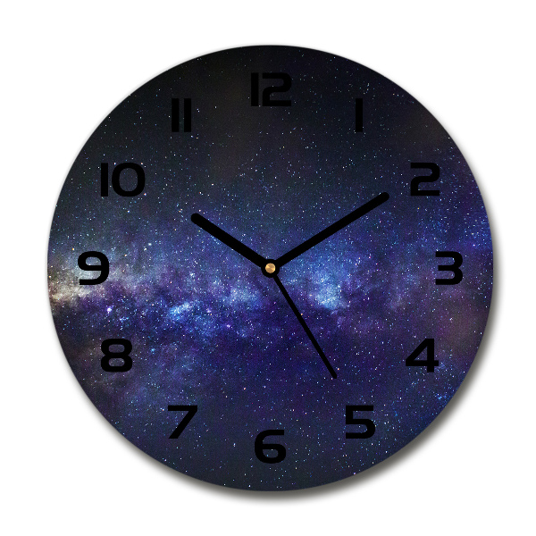 Ronde glazen wandklok Melkweg