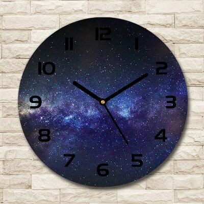 Ronde glazen wandklok Melkweg