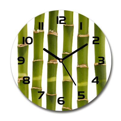 Ronde glazen wandklok Bamboe